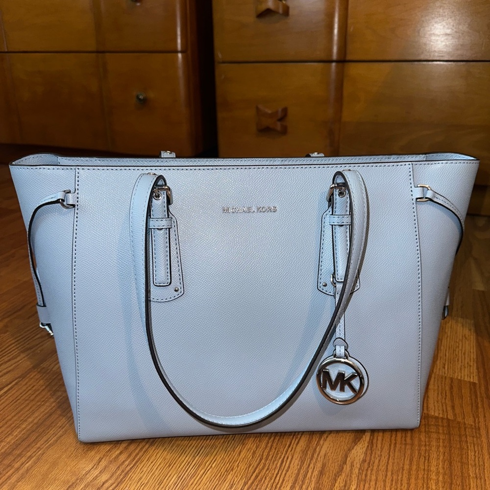 Michael Kors Blue Saffiano Leather Tote